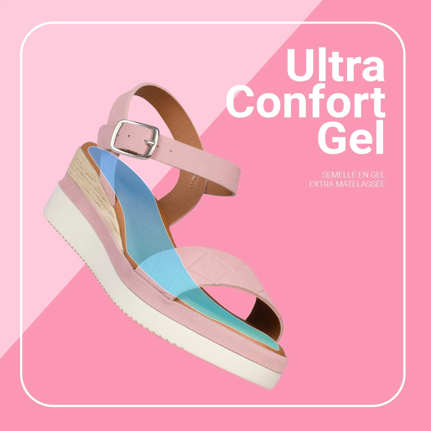 CACTUS – Sandales Confortables Compensées BLEU 8 CACTUS – Sandales Confortables Compensées BLEU – Image 6