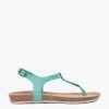 Sandales Plates Entre-doigt Bio Confort Turquoise -Vente De Chaussures 7