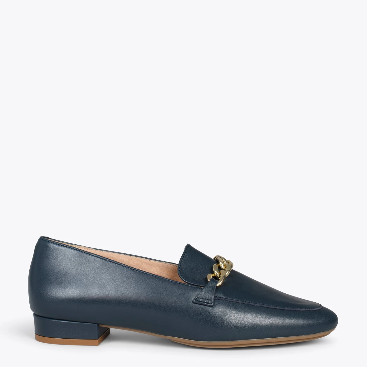 CHAIN – Mocassins En Cuir Pour Femme BLEU MARINE 3 CHAIN – Mocassins En Cuir Pour Femme BLEU MARINE