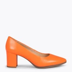 URBAN S SOIRÉE - Chaussures à Talon Moyen En Cuir Nappa ORANGE