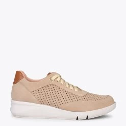 BLUCHER SPORTIF - Baskets Compensées Pour Femme BEIGE