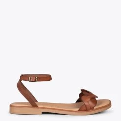 ARECA - Sandales Plates Pour Femme CAMEL