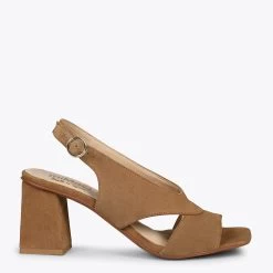 BLOCK – Chaussures à Bride Arrière Et Talon Carré CAMEL