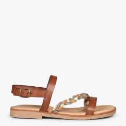 ASTER - Sandales Plates Avec Boucle CAMEL