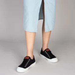 BAMBA – Baskets Casual En Toile Pour Femme NOIR -Vente De Chaussures DARK