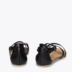 CHEMIN - Sandales Plates Pour Femme NOIR BIO 13 CHEMIN - Sandales Plates Pour Femme NOIR BIO -Vente De Chaussures DSC7161