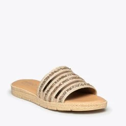 MOON - Sandales Plates Métallisées ROSÉ Ultra Flexibles -Vente De Chaussures DSC7420