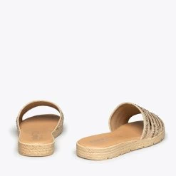 MOON - Sandales Plates Métallisées ROSÉ Ultra Flexibles -Vente De Chaussures DSC7423