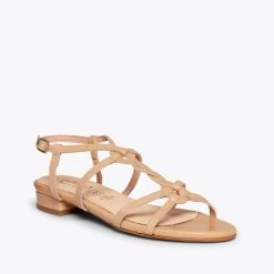 ATENAS - Sandales Plates NUDE Pour Femme -Vente De Chaussures DSC 0190