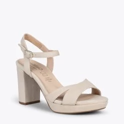 PARIS – Sandales à Talon Large Et Plateforme BEIGE -Vente De Chaussures DSC 0224 b63fb17b 3931 4b51 bd38 d73de267ba87