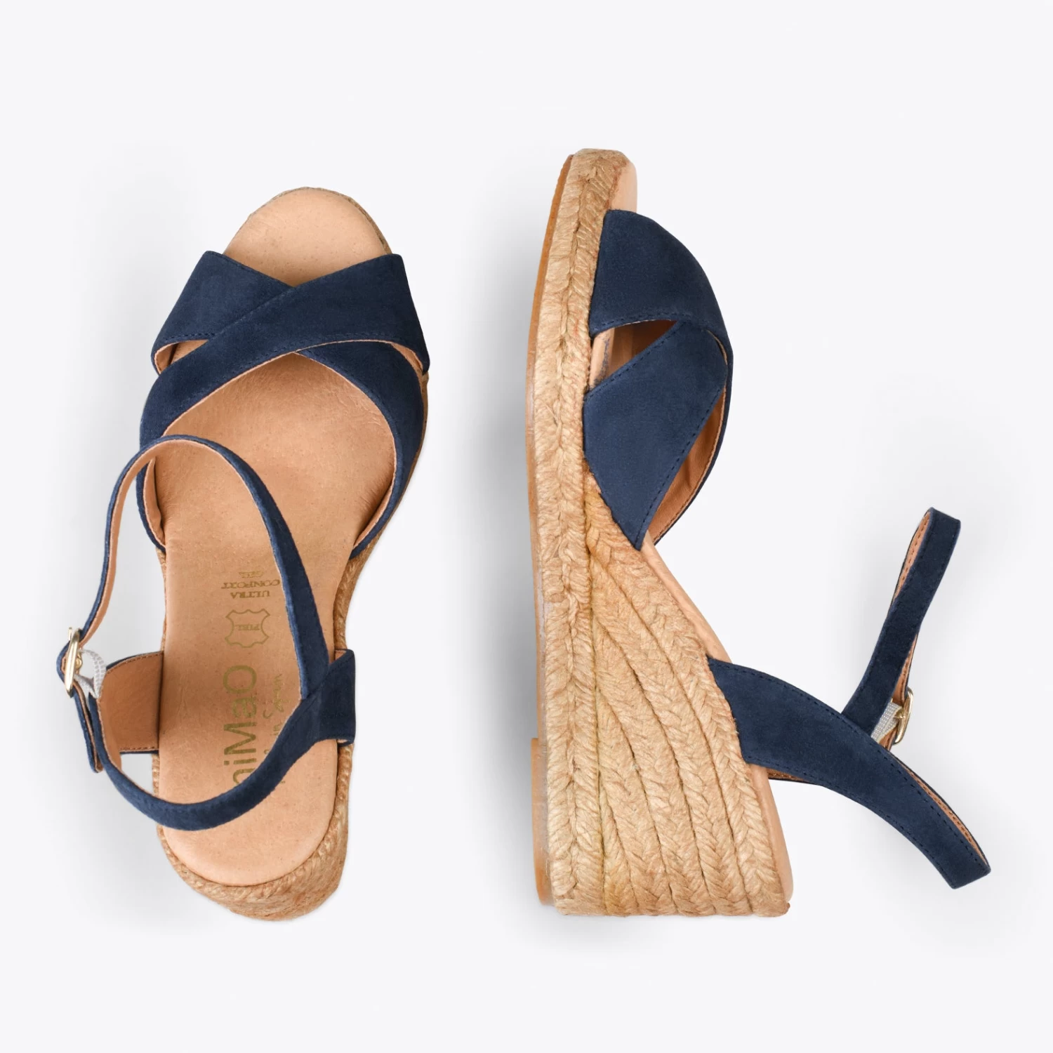 CALPE – Espadrilles Artisanales à Lanières Et Boucle BLEU MARINE 4 CALPE – Espadrilles Artisanales à Lanières Et Boucle BLEU MARINE – Image 2