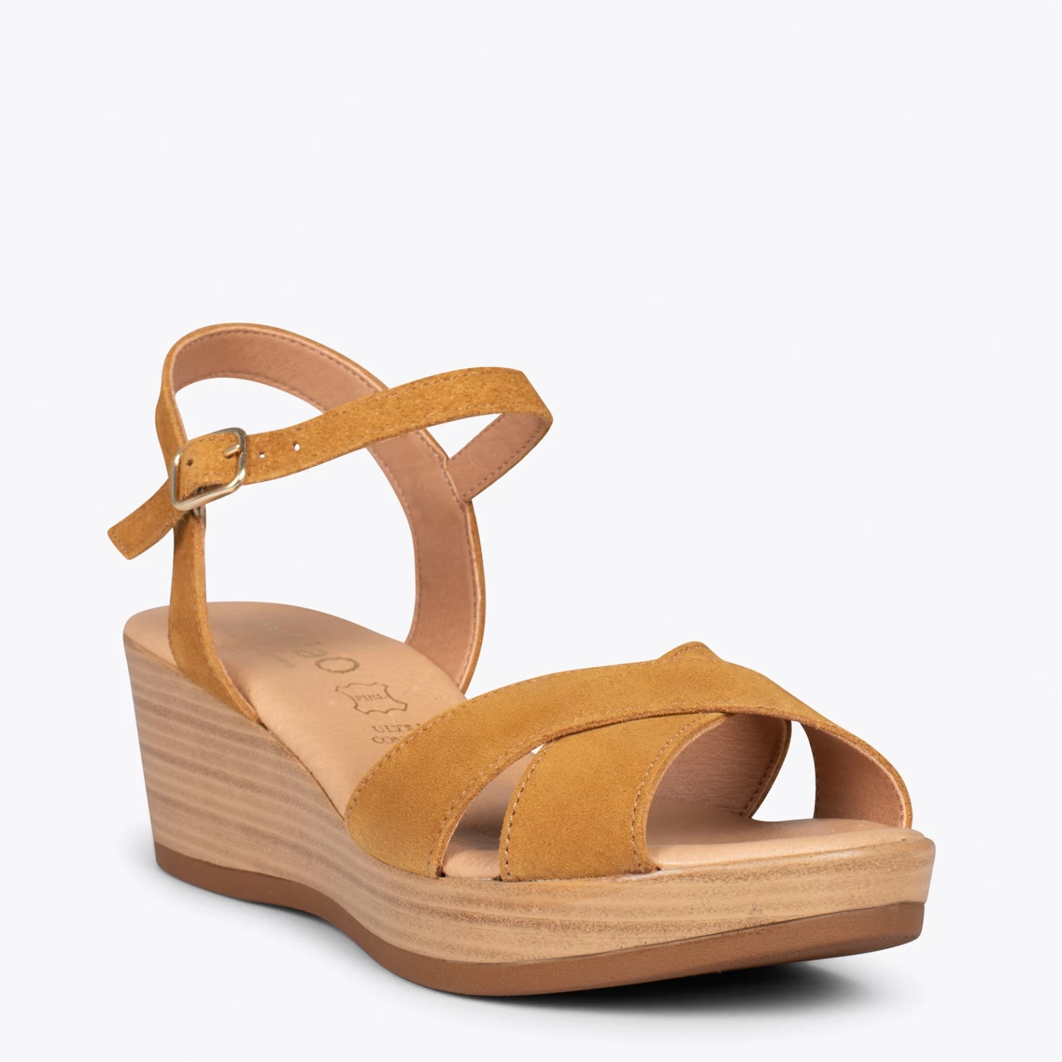 MAR – Sandales Compensées Légères à Lanières Croisées CAMEL 6 MAR – Sandales Compensées Légères à Lanières Croisées CAMEL – Image 4