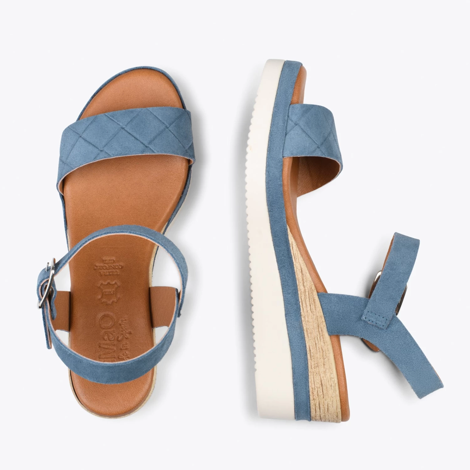 CACTUS – Sandales Confortables Compensées BLEU 4 CACTUS – Sandales Confortables Compensées BLEU – Image 2