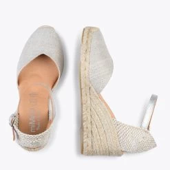 DUNA – Espadrilles En Lin Métallisé ARGENTÉ -Vente De Chaussures DSC 1194 3afc9d1f 8cd9 4202 aa7d 89e20f12d6a6