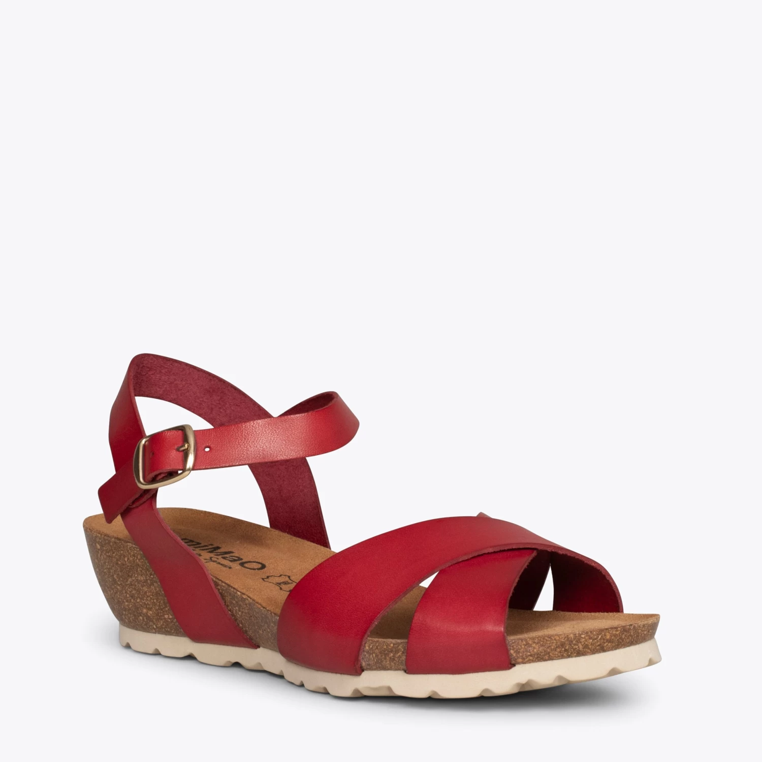 LOTO - Sandales Compensées Bio ROUGE 6 LOTO - Sandales Compensées Bio ROUGE – Image 4