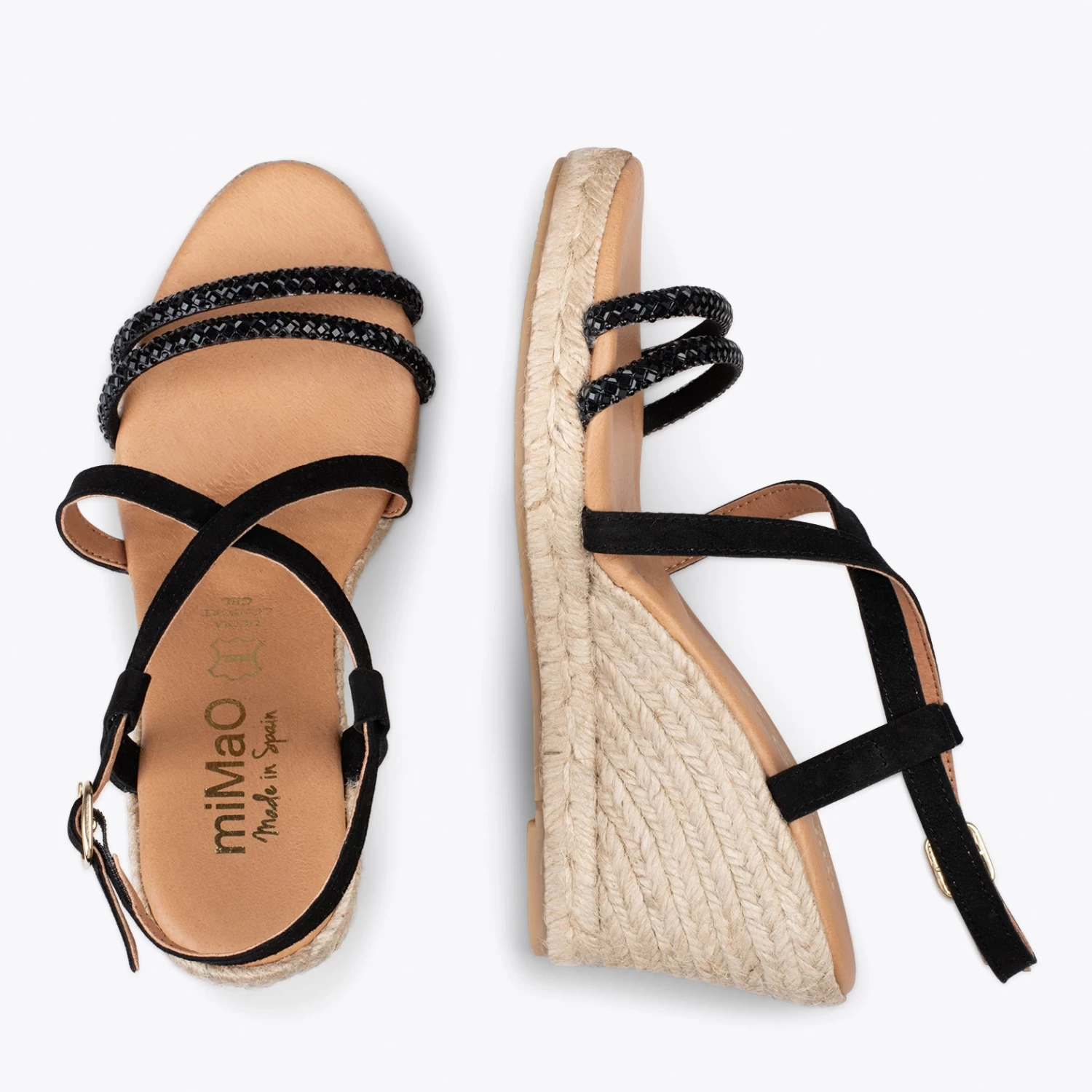 MORAIRA - Espadrilles à Talon Compensé NOIR 4 MORAIRA - Espadrilles à Talon Compensé NOIR – Image 2