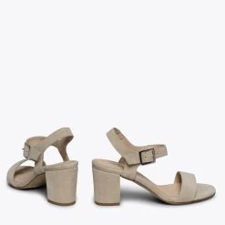 CASUAL - Sandales Pour Femme TAUPE à Talon 12 CASUAL - Sandales Pour Femme TAUPE à Talon -Vente De Chaussures DSC 37912
