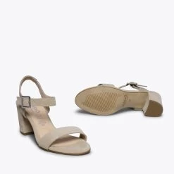 CASUAL - Sandales Pour Femme TAUPE à Talon 13 CASUAL - Sandales Pour Femme TAUPE à Talon -Vente De Chaussures DSC 37922