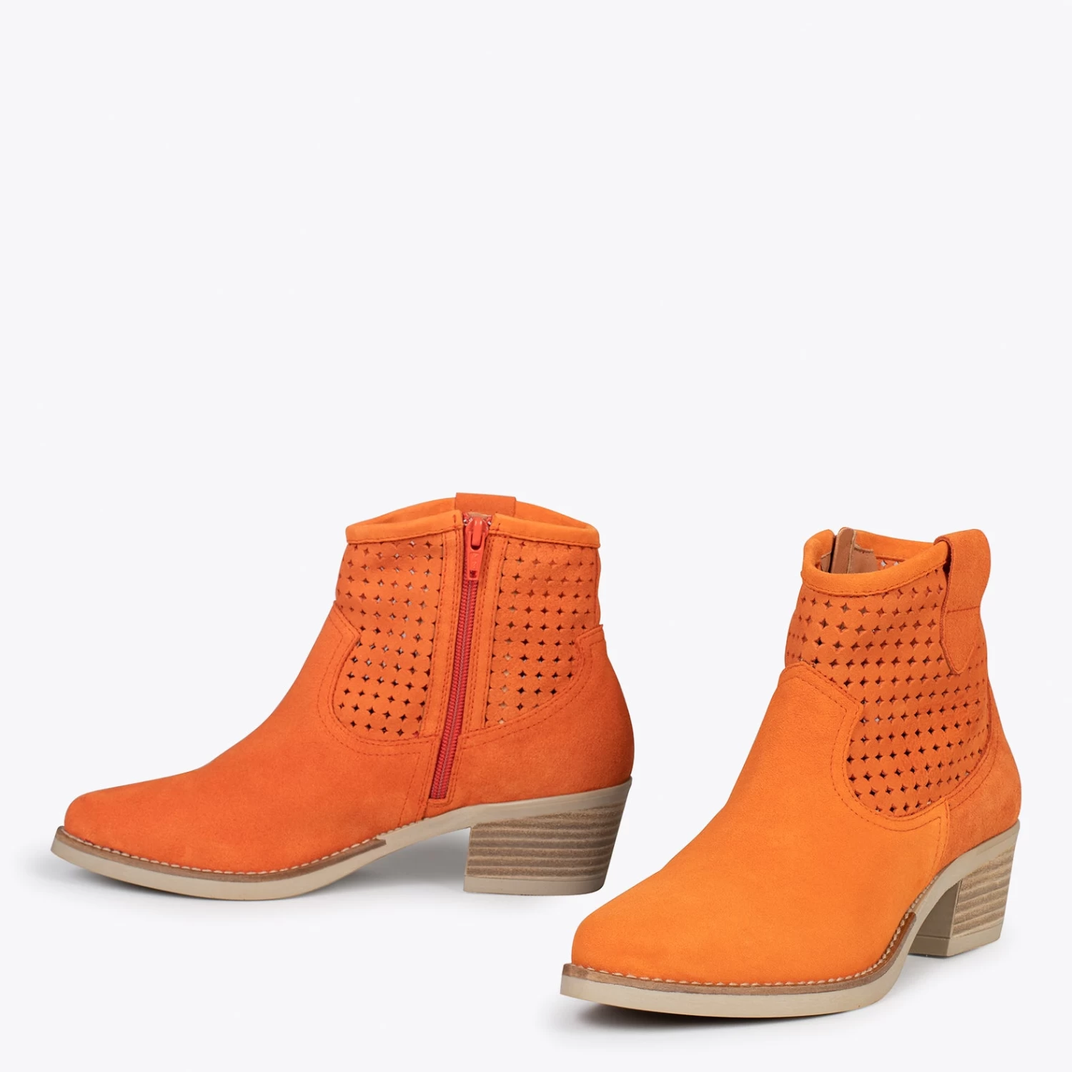 HOUSTON –Bottines Western ORANGE 4 HOUSTON –Bottines Western ORANGE – Image 2