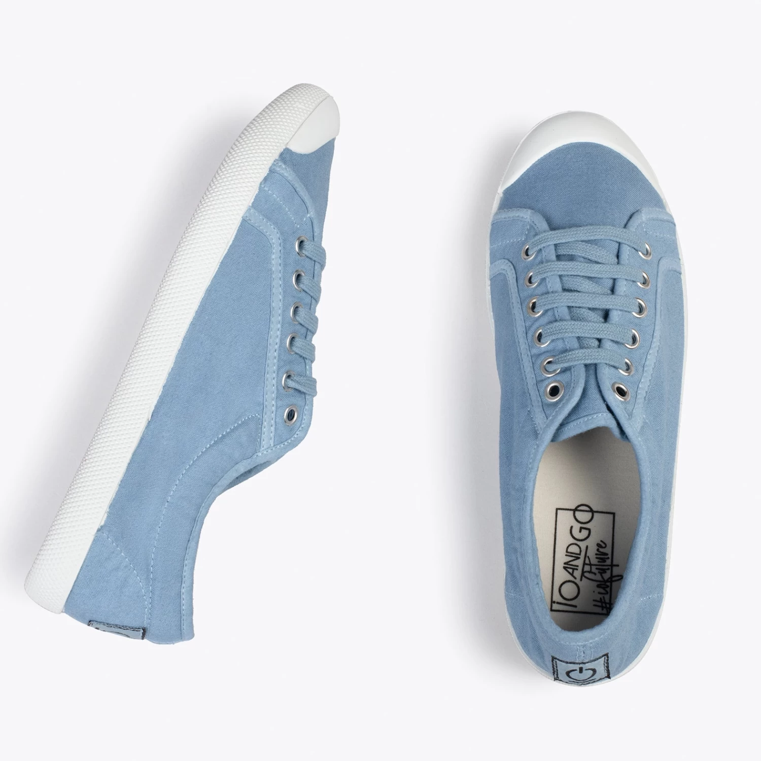 BAOBAB – Tennis à Lacets En Toile De Coton De IO&GO BLEU 4 BAOBAB – Tennis à Lacets En Toile De Coton De IO&GO BLEU – Image 2