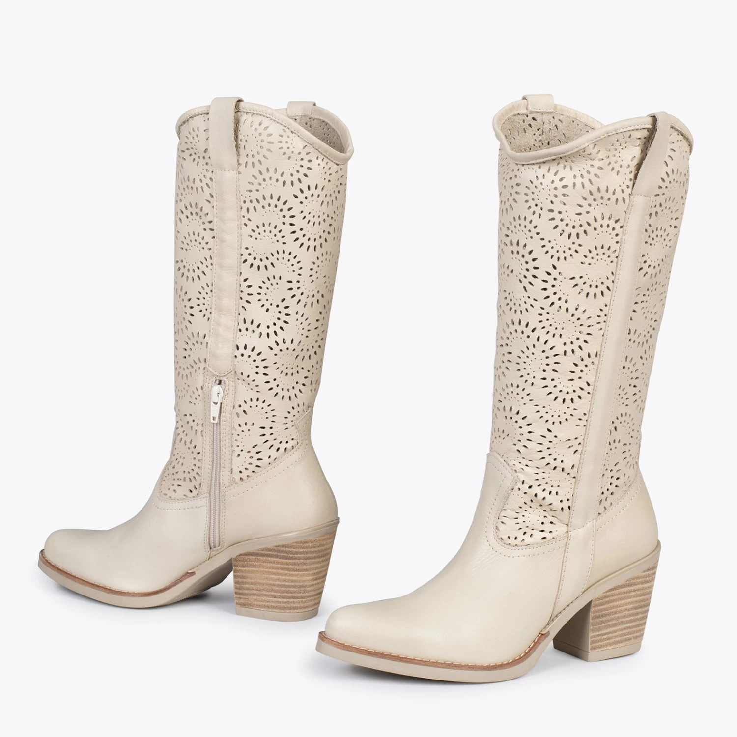 AUSTIN – Santiags Ajourées BEIGE 4 AUSTIN – Santiags Ajourées BEIGE – Image 2