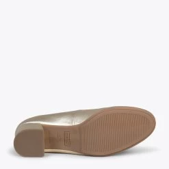 URBAN ROND SPLASH - Chaussures à Talon Bas DORÉ En Cuir Métallisé -Vente De Chaussures DSC 4261 04a73bcf 2990 46d3 86e1 6e71145b1b14