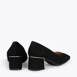 FEMME – Chaussures à Talon Bas Et Bout Carré En Daim NOIR 11 FEMME – Chaussures à Talon Bas Et Bout Carré En Daim NOIR -Vente De Chaussures DSC 5117