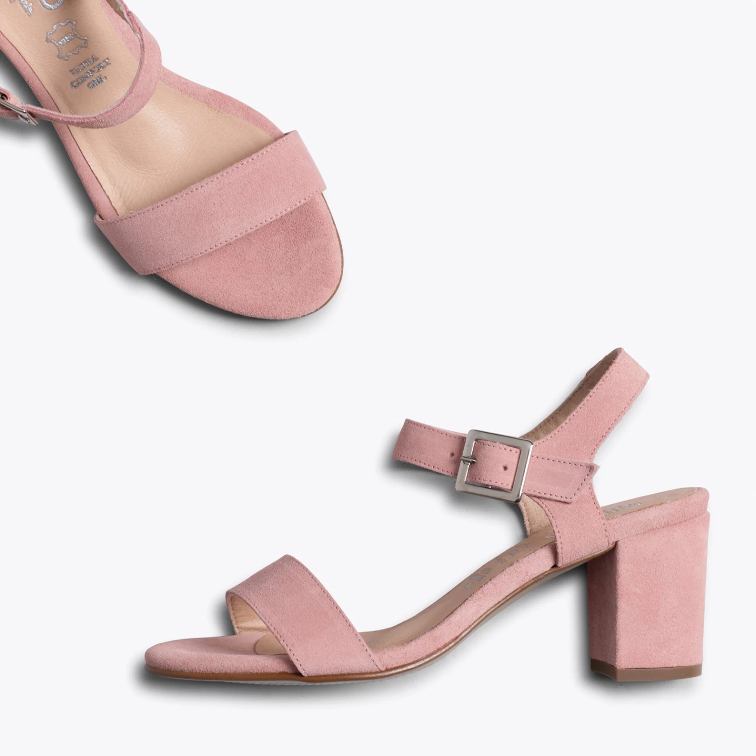 CASUAL - Sandales Pour Femme ROSE à Talon 5 CASUAL - Sandales Pour Femme ROSE à Talon – Image 3