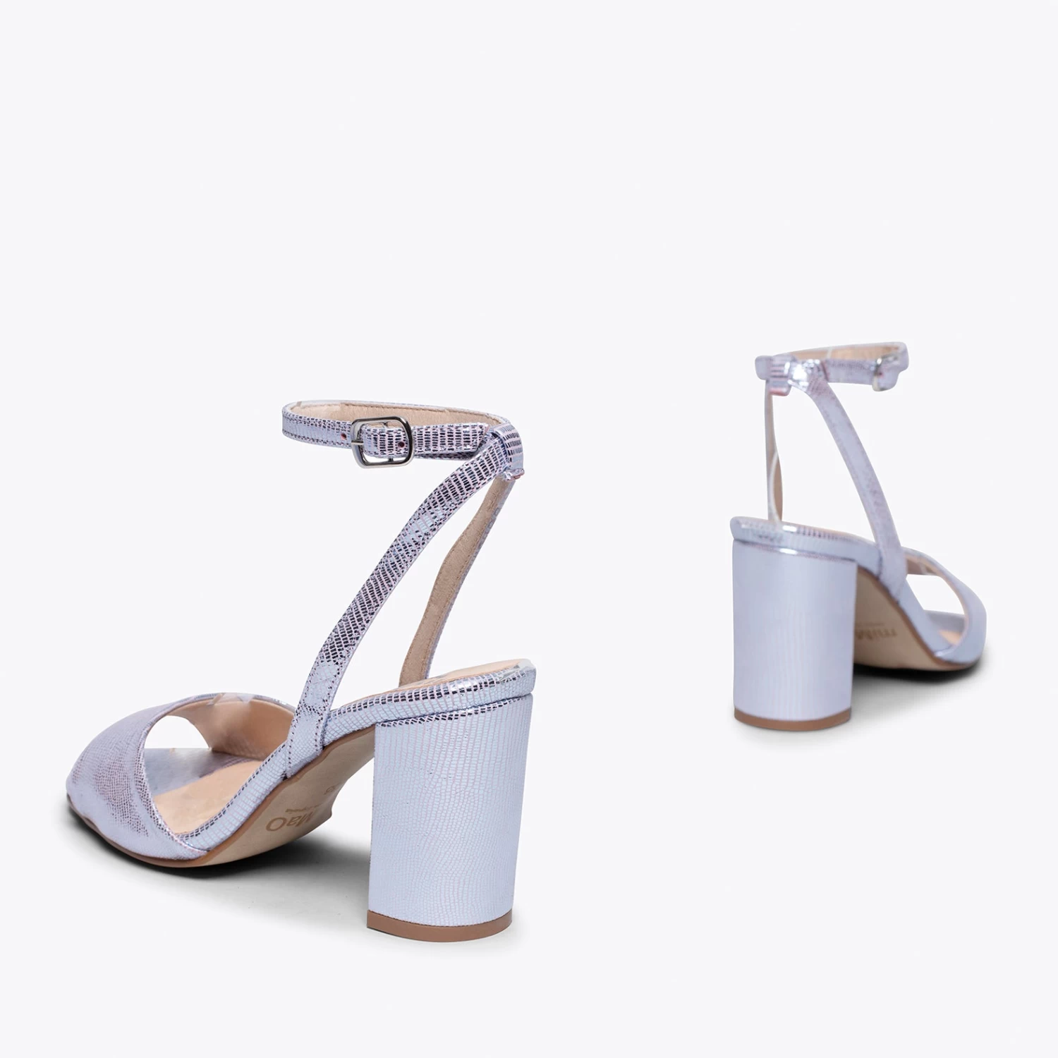 LUNE- Sandale Métallisée MAUVE à Talon 6 LUNE- Sandale Métallisée MAUVE à Talon – Image 4