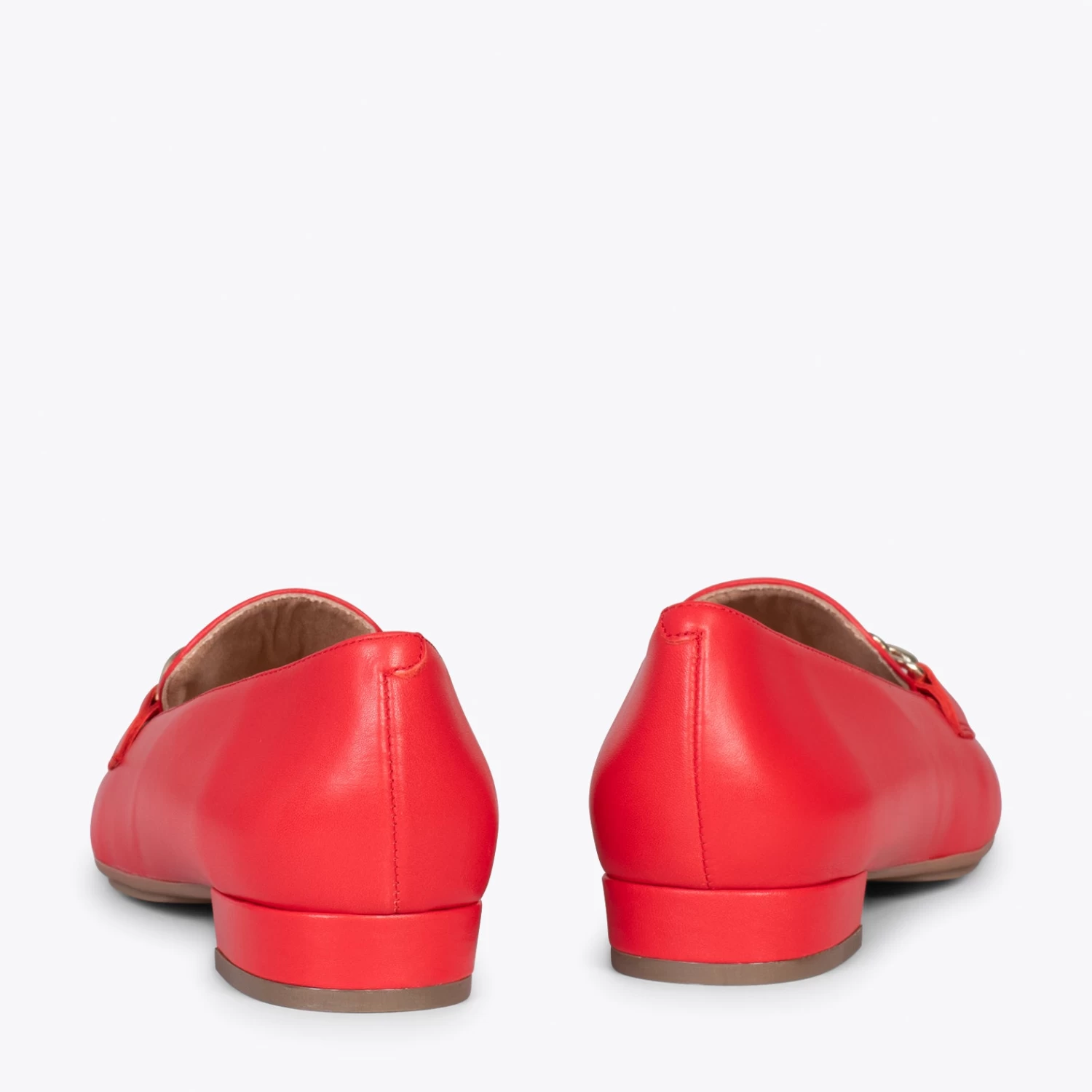 CHAIN – Mocassins En Cuir Pour Femme ROUGE 5 CHAIN – Mocassins En Cuir Pour Femme ROUGE – Image 3