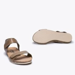 BIO - Sandale BIO TAUPE Avec Velcro -Vente De Chaussures DSC 6378