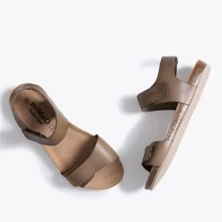 BIO - Sandale BIO TAUPE Avec Velcro -Vente De Chaussures DSC 6421