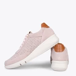 BLUCHER SPORTIF - Baskets Compensées Pour Femme NUDE -Vente De Chaussures DSC 7226