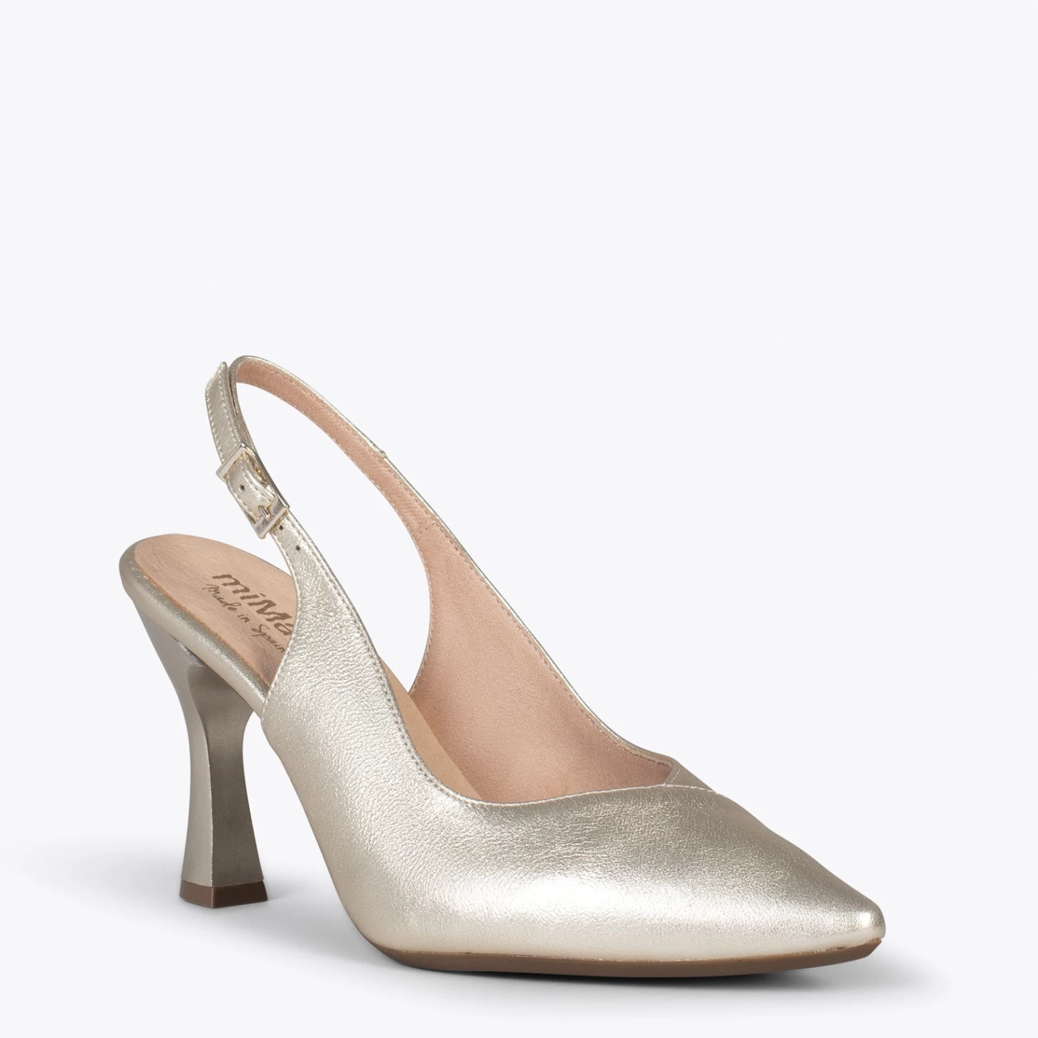 GLAM À BRIDE ARRIÈRE – Chaussures à Talon En Cuir Nappa DORÉ 6 GLAM À BRIDE ARRIÈRE – Chaussures à Talon En Cuir Nappa DORÉ – Image 4