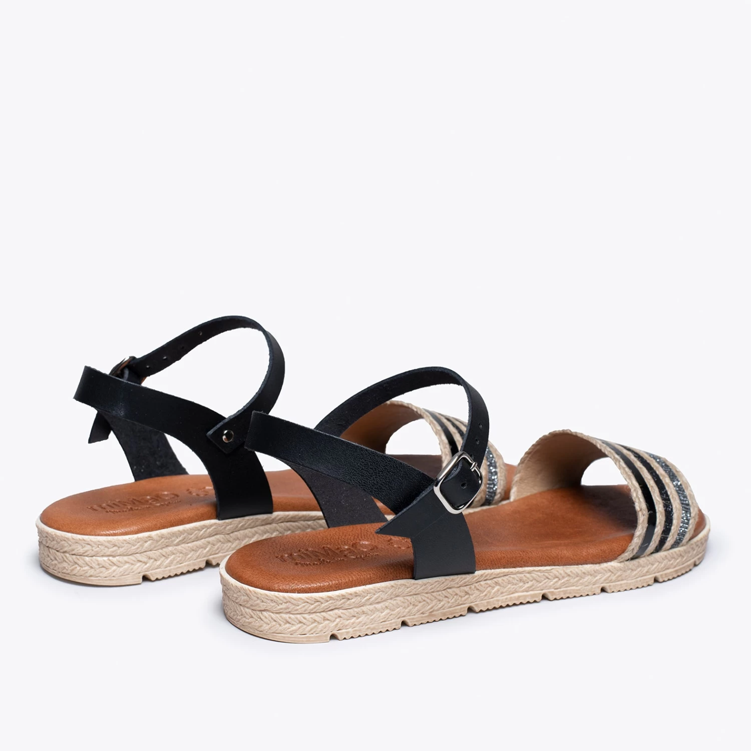 SUMMER - Sandale Métallisée NOIR Avec Bracelet 6 SUMMER - Sandale Métallisée NOIR Avec Bracelet – Image 4