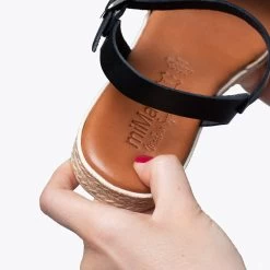 CONIL - Sandale NOIR / ARGENTÉ Avec Lanières Espadrille Peintes 15 CONIL - Sandale NOIR / ARGENTÉ Avec Lanières Espadrille Peintes -Vente De Chaussures DSC 8936