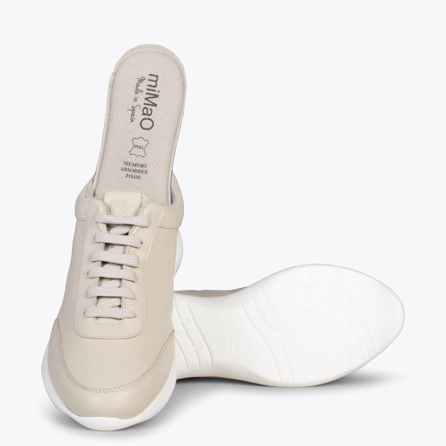 MIAMI – Baskets En Cuir Nappa à Lacets BEIGE 7 MIAMI – Baskets En Cuir Nappa à Lacets BEIGE – Image 5