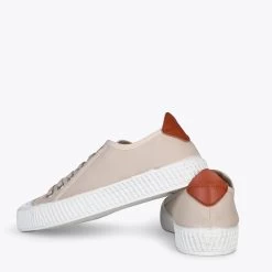 BAMBA – Baskets Casual En Toile Pour Femme BEIGE -Vente De Chaussures DSC 9370