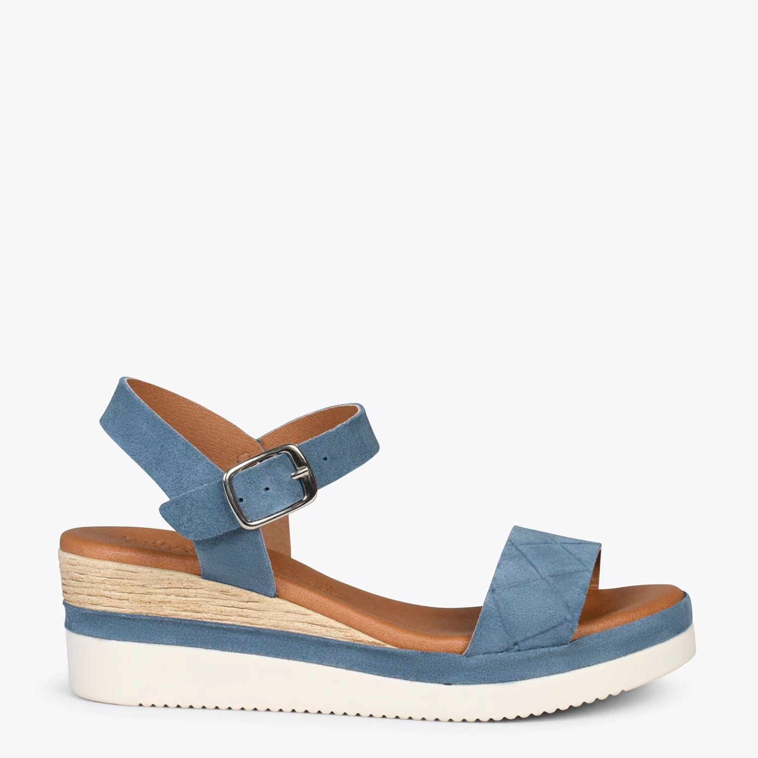 CACTUS – Sandales Confortables Compensées BLEU 3 CACTUS – Sandales Confortables Compensées BLEU