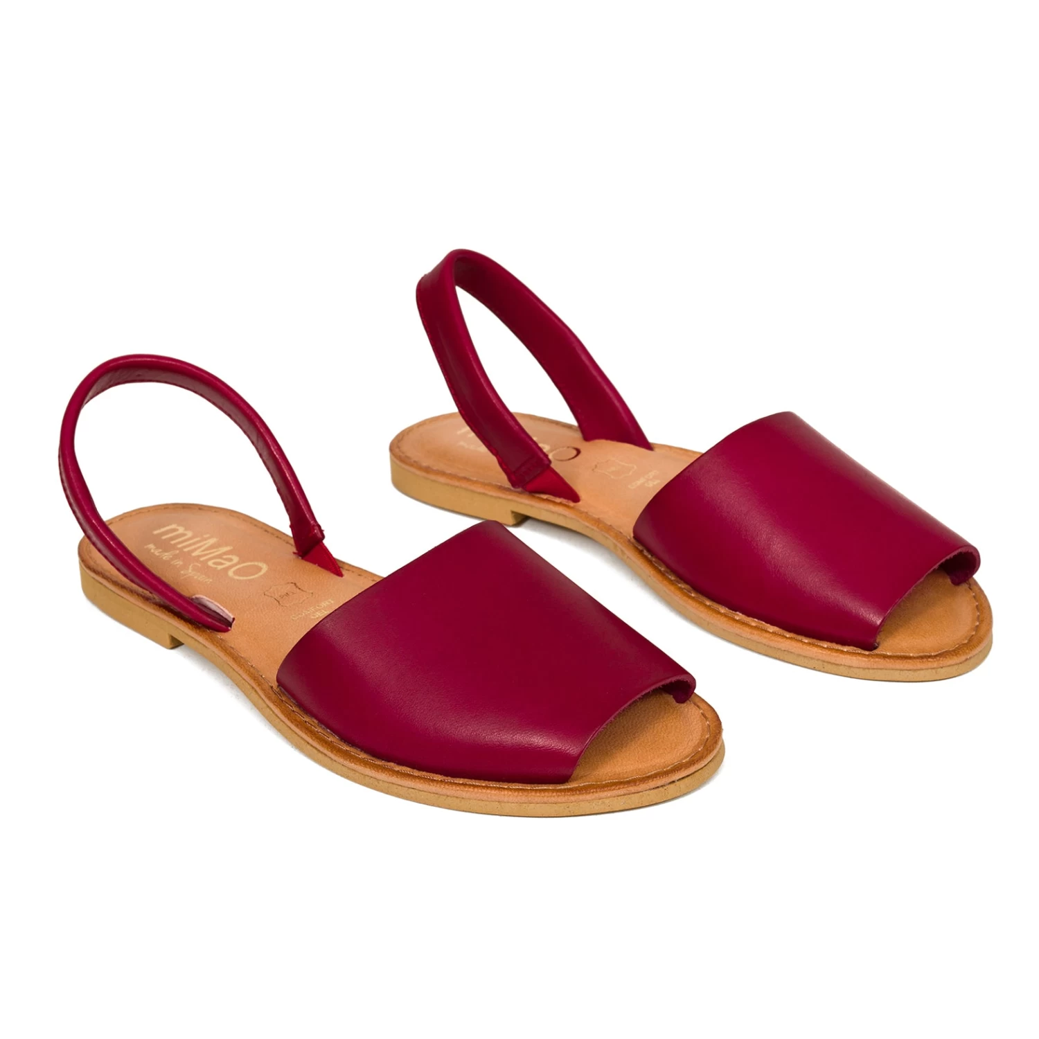 MENORQUINA - Sandale Plate Avec Bride à L’arrière ROUGE 4 MENORQUINA - Sandale Plate Avec Bride à L’arrière ROUGE – Image 2