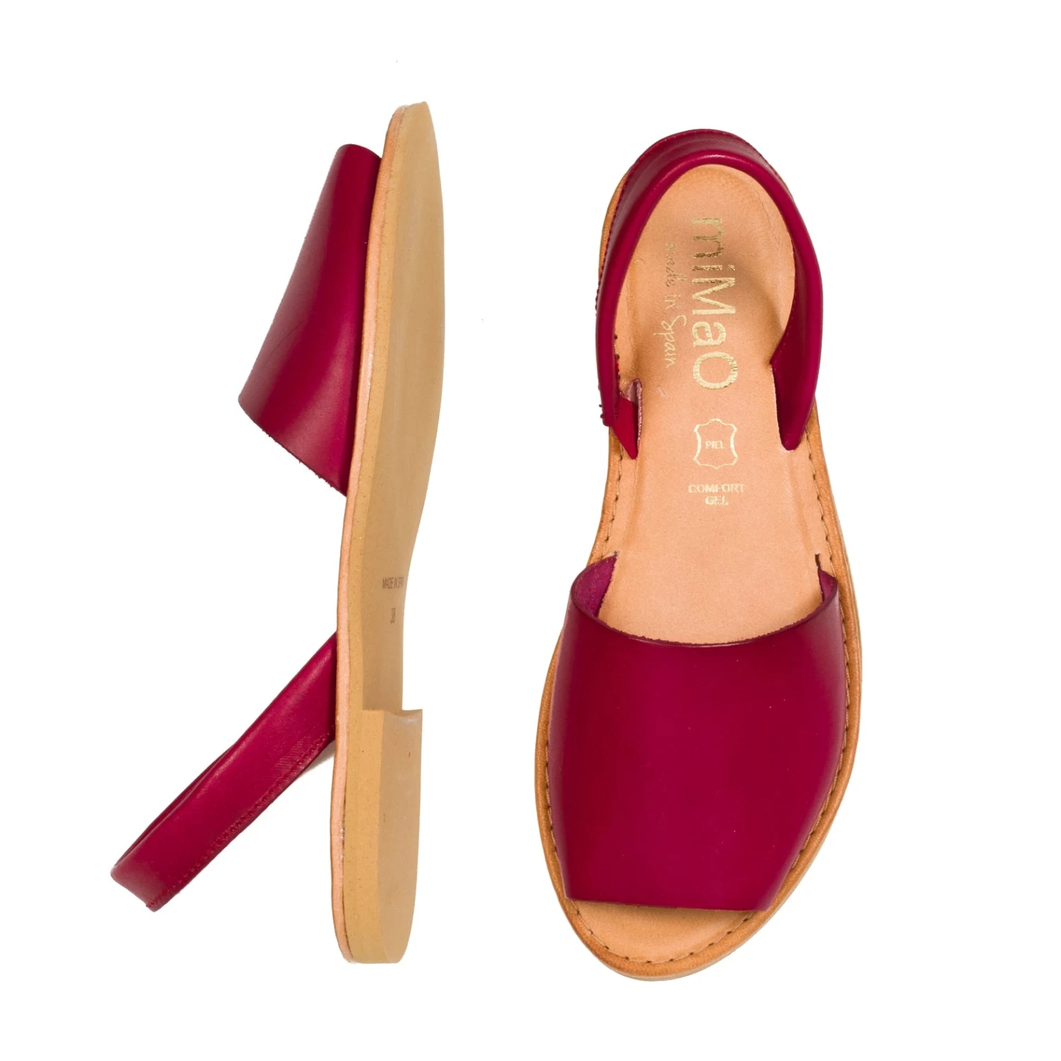 MENORQUINA - Sandale Plate Avec Bride à L’arrière ROUGE 6 MENORQUINA - Sandale Plate Avec Bride à L’arrière ROUGE – Image 4