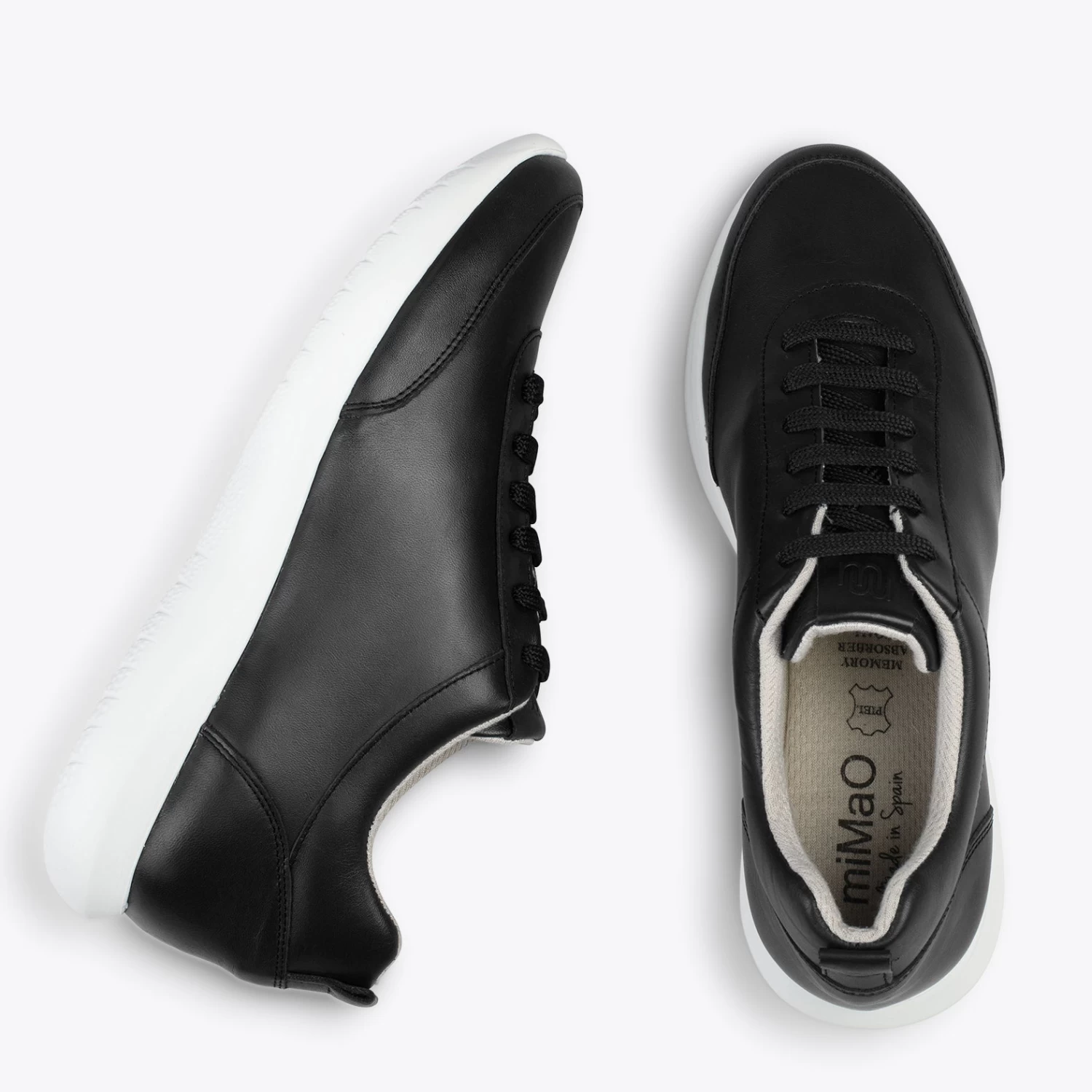 MIAMI – Baskets En Cuir Nappa à Lacets NOIR 4 MIAMI – Baskets En Cuir Nappa à Lacets NOIR – Image 2