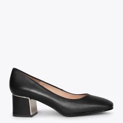 Femme – Chaussures à Talon Bas Et Bout Carré NOIR