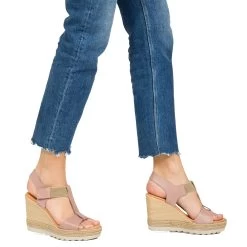 ELASTIC - Sandale Compensée Avec Scratch Et élastique ROSE -Vente De Chaussures NUDE 5da16832 78b9 4633 a50c 4cf8c99fb117