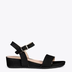 LOOK - Sandales Compensées NOIR à Talon Moyen