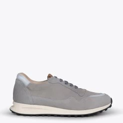 BOSTON - Baskets En Cuir Pour Homme GRIS