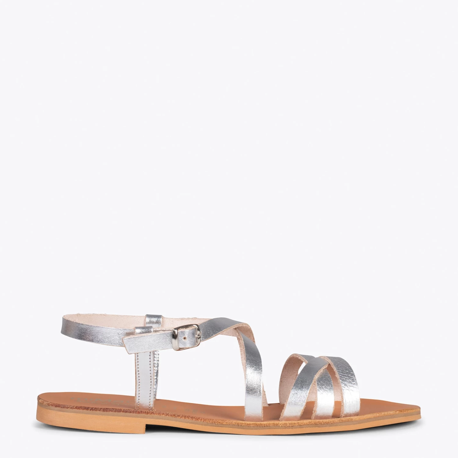 IXORA - Sandales Plates Pour Femme Avec Fermeture à Boucle ARGENTÉ 3 IXORA - Sandales Plates Pour Femme Avec Fermeture à Boucle ARGENTÉ