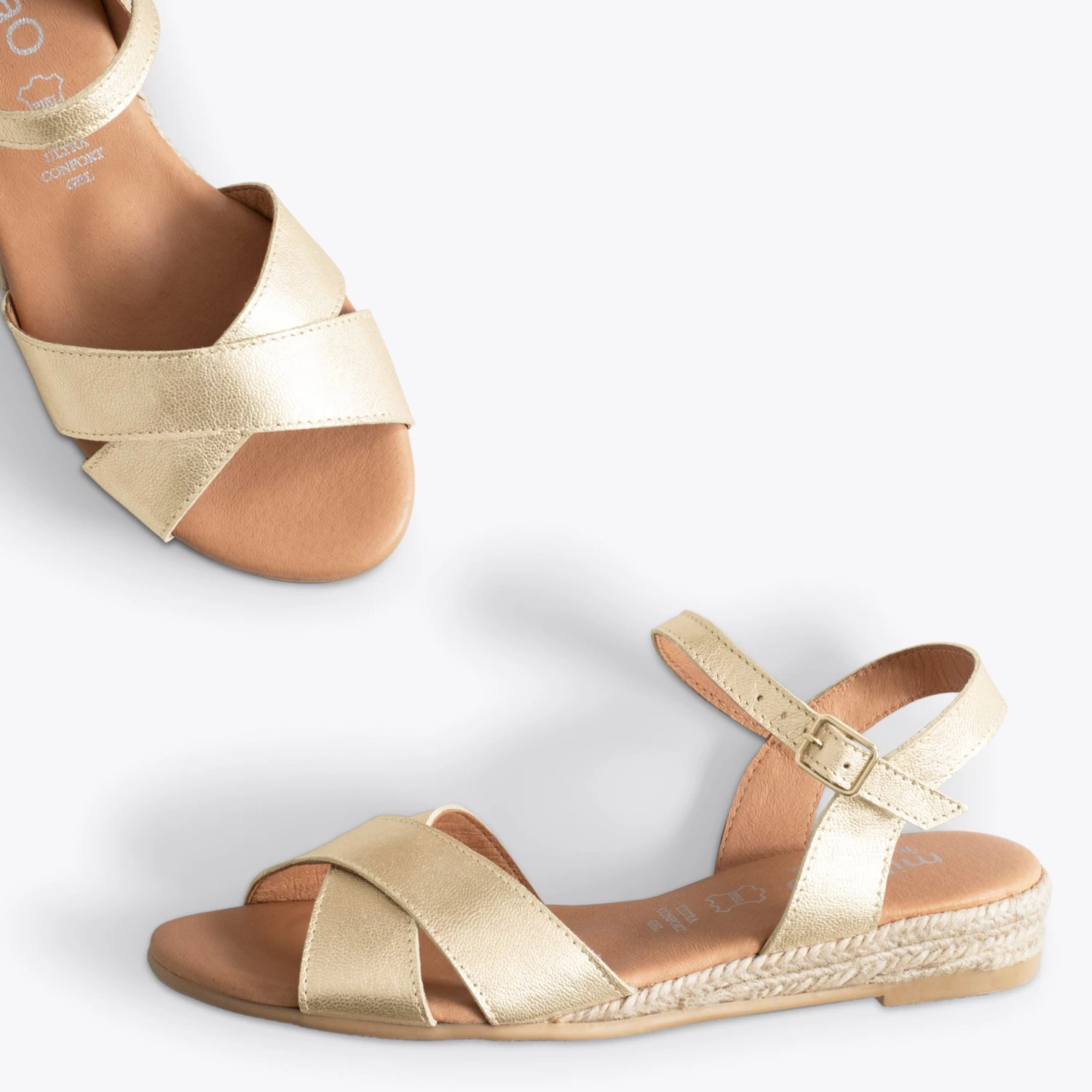 CIES - Espadrilles à Brides Croisées DORÉ 4 CIES - Espadrilles à Brides Croisées DORÉ – Image 2