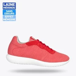 YOGA – Baskets En Laine Mérinos ROUGE