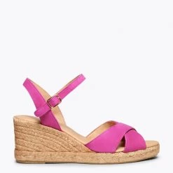 CALPE – Espadrilles Artisanales à Lanières Et Boucle FUCHSIA